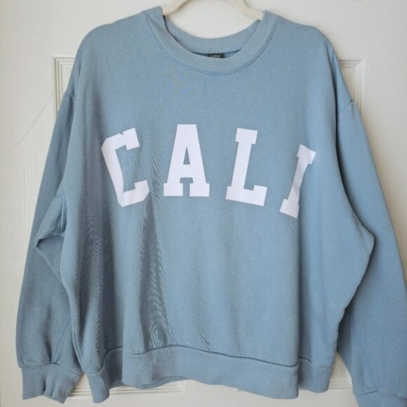 Wild Fable Blue CALI Sweatshirt - Picture 1 of 12